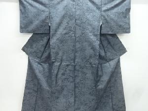 源氏車に花模様織出し本場泥大島紬着物